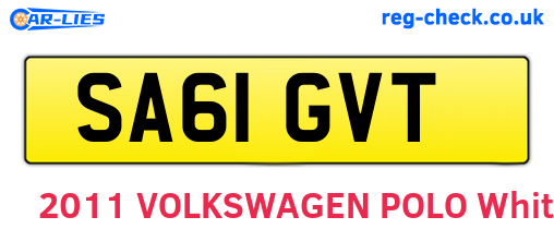 SA61GVT are the vehicle registration plates.