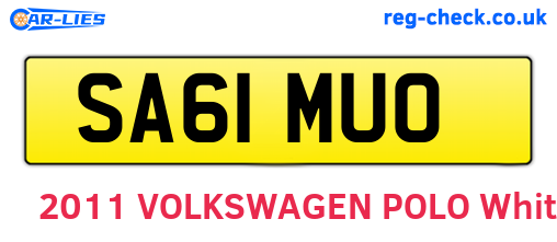 SA61MUO are the vehicle registration plates.