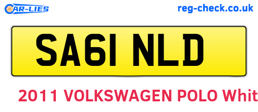 SA61NLD are the vehicle registration plates.