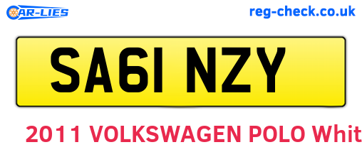SA61NZY are the vehicle registration plates.