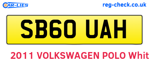 SB60UAH are the vehicle registration plates.