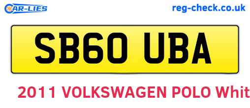 SB60UBA are the vehicle registration plates.