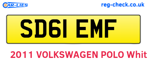 SD61EMF are the vehicle registration plates.