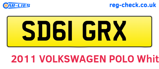SD61GRX are the vehicle registration plates.