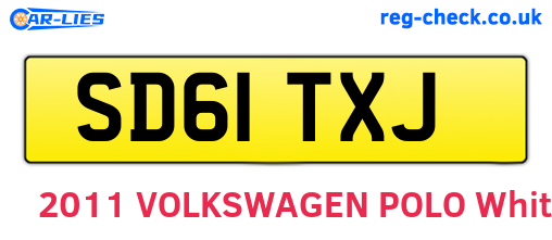SD61TXJ are the vehicle registration plates.