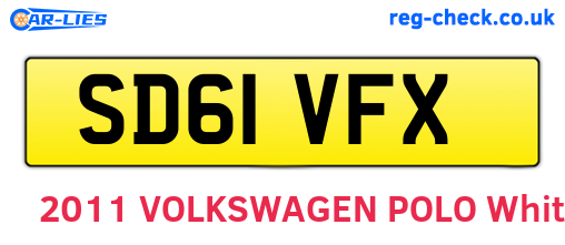 SD61VFX are the vehicle registration plates.