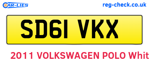 SD61VKX are the vehicle registration plates.