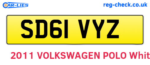 SD61VYZ are the vehicle registration plates.