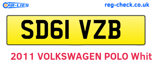 SD61VZB are the vehicle registration plates.