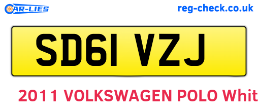 SD61VZJ are the vehicle registration plates.