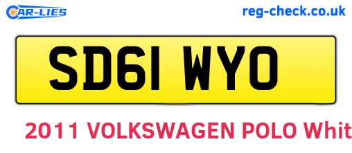 SD61WYO are the vehicle registration plates.