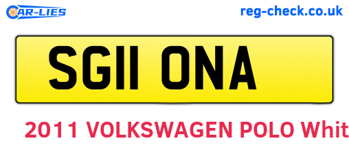 SG11ONA are the vehicle registration plates.