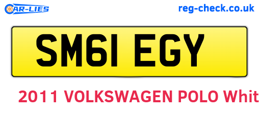 SM61EGY are the vehicle registration plates.