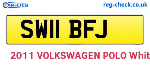 SW11BFJ are the vehicle registration plates.