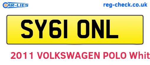 SY61ONL are the vehicle registration plates.