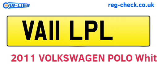 VA11LPL are the vehicle registration plates.