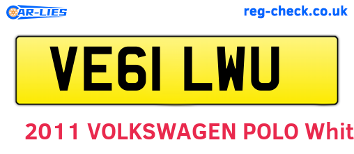 VE61LWU are the vehicle registration plates.