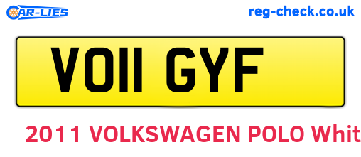 VO11GYF are the vehicle registration plates.