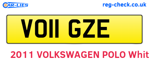 VO11GZE are the vehicle registration plates.