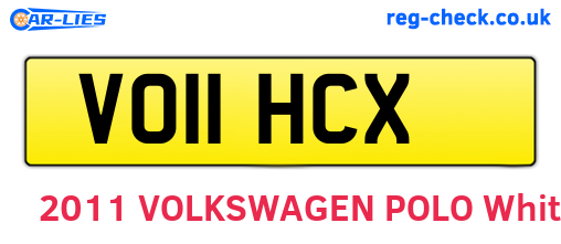 VO11HCX are the vehicle registration plates.