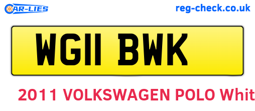 WG11BWK are the vehicle registration plates.