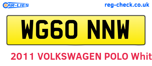 WG60NNW are the vehicle registration plates.