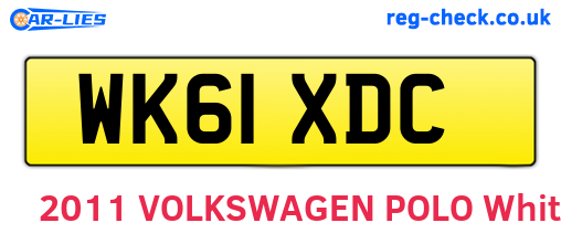WK61XDC are the vehicle registration plates.