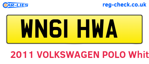 WN61HWA are the vehicle registration plates.