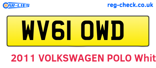 WV61OWD are the vehicle registration plates.