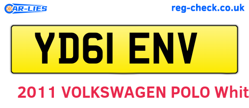YD61ENV are the vehicle registration plates.