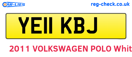 YE11KBJ are the vehicle registration plates.