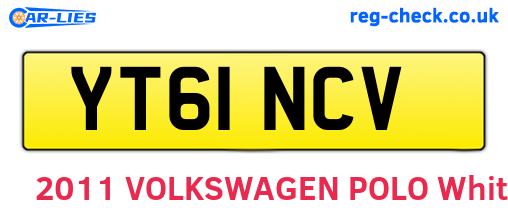 YT61NCV are the vehicle registration plates.
