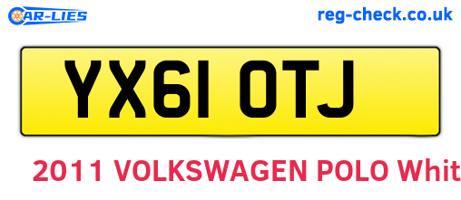 YX61OTJ are the vehicle registration plates.