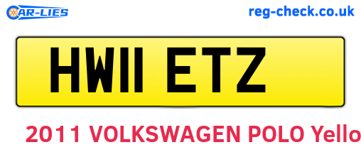 HW11ETZ are the vehicle registration plates.