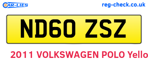 ND60ZSZ are the vehicle registration plates.
