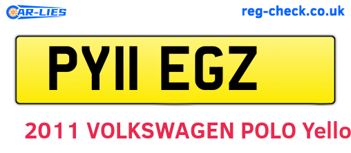 PY11EGZ are the vehicle registration plates.