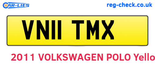 VN11TMX are the vehicle registration plates.