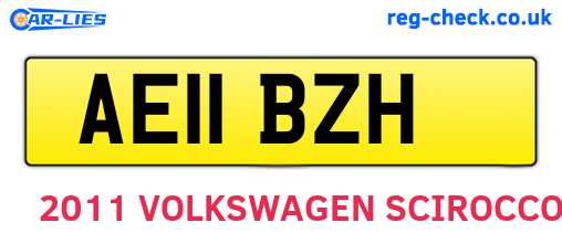 AE11BZH are the vehicle registration plates.