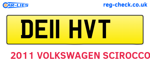 DE11HVT are the vehicle registration plates.