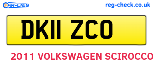 DK11ZCO are the vehicle registration plates.