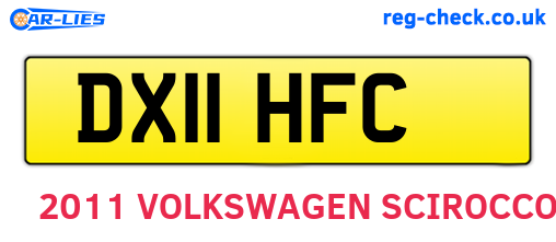 DX11HFC are the vehicle registration plates.
