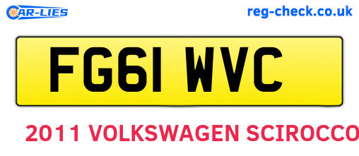 FG61WVC are the vehicle registration plates.