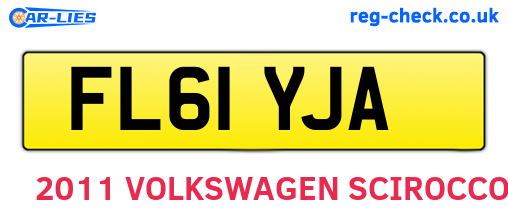 FL61YJA are the vehicle registration plates.