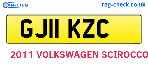 GJ11KZC are the vehicle registration plates.