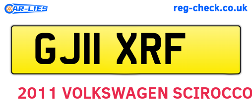 GJ11XRF are the vehicle registration plates.