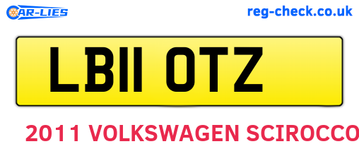 LB11OTZ are the vehicle registration plates.