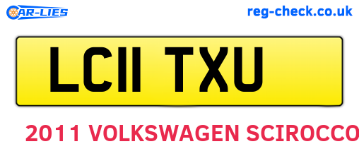 LC11TXU are the vehicle registration plates.