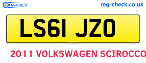 LS61JZO are the vehicle registration plates.