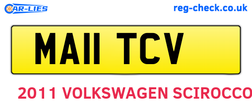 MA11TCV are the vehicle registration plates.