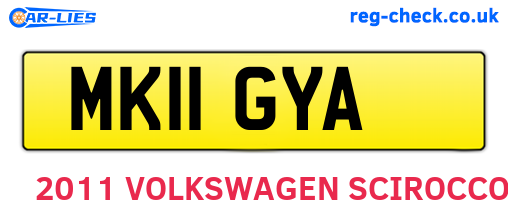 MK11GYA are the vehicle registration plates.